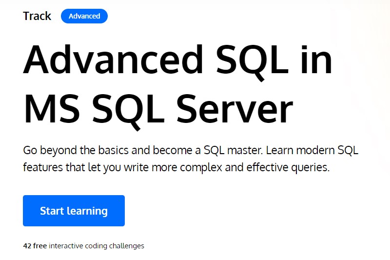 advanced sql in ms sql server course review