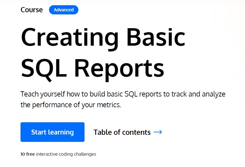 creating basic sql reports course review