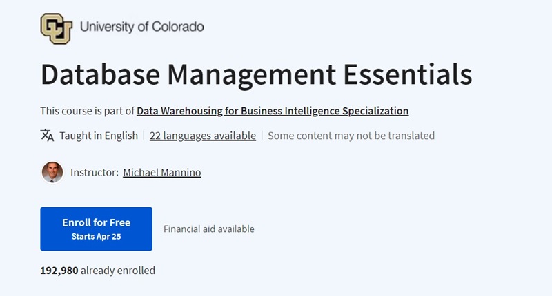 database management essentials coursera